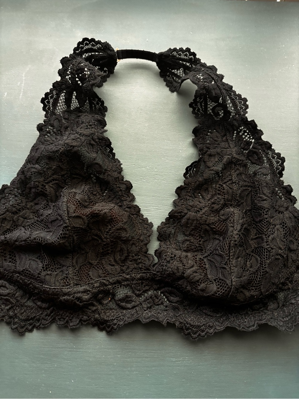 Black Lace Halter Bralette - Women Intimates